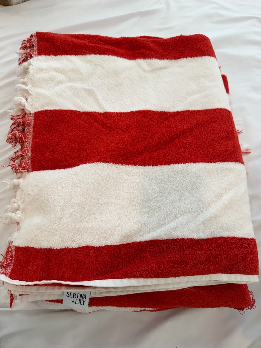 🆕 Serena & Lily: 2 Mallorca Red & White Beach Towels